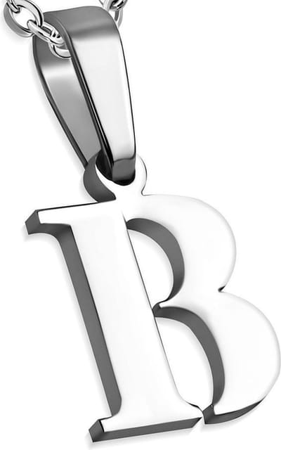 Amanto Ketting Letter B - 316L Staal - Alfabet - 12x13mm - 50cm