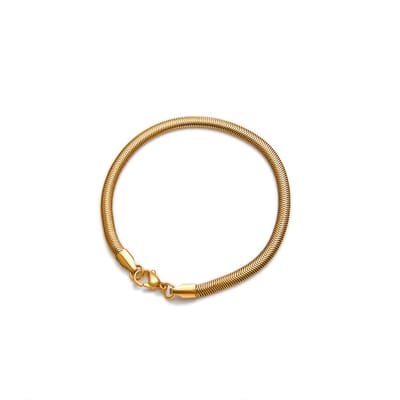 ABkettinkjes - Armband - Slang - Slangenarmband - armbandje - Gold plated - 18K - Verguld