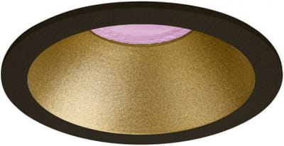 Inbouwspot Felipe met Philips HUE White and Color - inbouwspot - Goud / Zwart - rond verdiepte spot - Voor binnen / woonkamer / keuken / slaapkamer - IP20 - GU10 - Buitendiameter: 82MM - boorgat: 70-72MM - min. Inbouwdiepte: 90MM