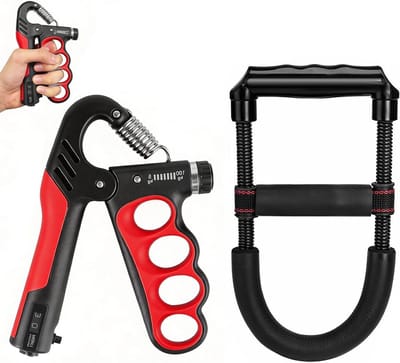 Verstelbare Weerstands Handtrainer met Teller, 5-100 kg, 2 Stuks voor Onderarm Spiertraining en Gripversterking