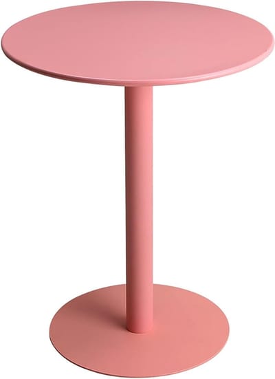 Hoge Bartafel - Cocktailtafel Rond - Woonkamer Decoratie - Stabiel Metalen Frame - Dia 70cm - Roze