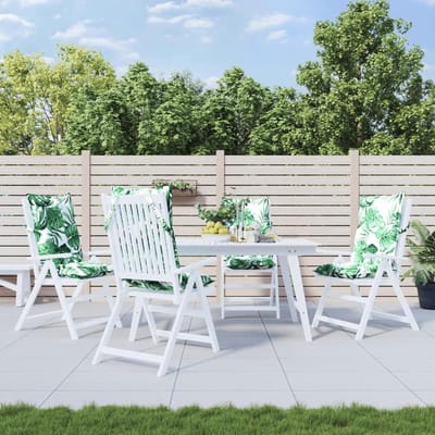 Stoelkussens Hoge Rug - Tuinstoel Kussens - Buiten Zitten - Waterdicht Oxford Stof - 4 Stuks - Groen