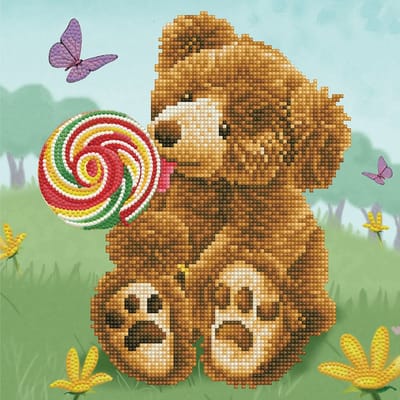 DIAMOND DOTZ Honey Pot Bear - Diamond Painting - 5.716 Dotz - 31x31 cm