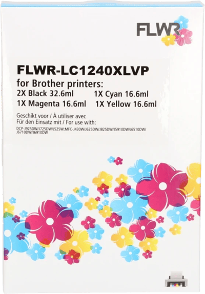 FLWR - Cartridges / Brother LC-1240XL Multipack / zwart en kleur / Geschikt voor Brother