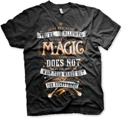 Harry Potter Magic T-shirt zwart S - Katoen - Fan merch, Film, Hogwarts