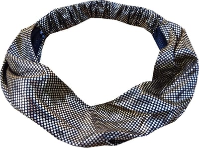 Haarsoires Haarband 3-in-1 - Glitter Stof - Zwart Goud - Comfortabel Jersey - Casual & Sportief