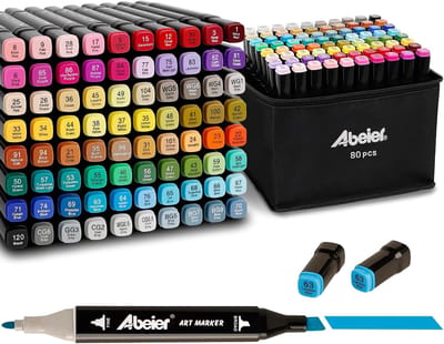 Alcohol Markers - Alcohol Stiften Set - 80 + 1 Kleuren - Dubbele Punt - Professionele Kwaliteit - Voor Kunstenaars