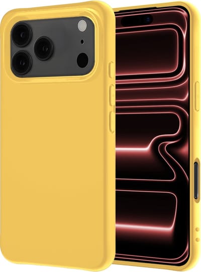 Hoesje - Geschikt voor Apple iPhone 17 Pro Max - Sterk & Shockproof - Hoes Cover - Siliconen Case - Geel
