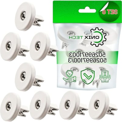 Vaatwasser Wielen - Onderdelen Mand - Ondersteuning Laden - 8 Stuks Set - Ø 40 mm - Wit