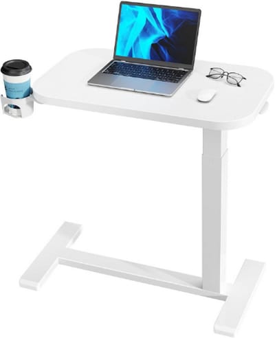 Huanuo Bijzettafel Met Wieltjes - Verstelbare Rollende Laptoptafel - Compacte Tafel Voor Bank Bed En Kantoor - Modern En Ruimtebesparend Design