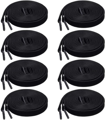 Dailygoods- Schoenveters 120 cm - Platte Fluwelen Veters - Zwart Fluweel - Luxe Comfort - Duurzaam Materiaal - Optimale Pasvorm - Schoenlussen