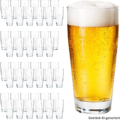 48-delige set bierglazen WILLIBECHER 0,2L geijkt van glas – 42077
