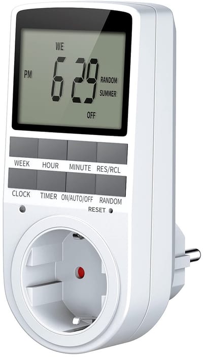 Ynkkvre – Digitale timersocket – elektronische digitale tijdschakelaar met lcd-display – antidiefstal willekeurige modus – energiebesparing voor huishoudelijke apparaten