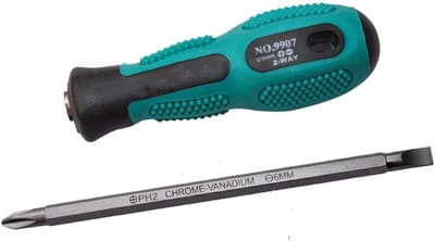 Schroevendraaier Set - 2 in 1 Gereedschap - Reparaties Thuis - Ergonomische Grip - 140mm Lengte - Groen