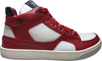 Naturino - Finnix - Mt 28 - veter rits hoge lederen sportieve sneakers - wit/rood