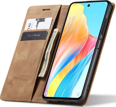 Hoesje geschikt voor Oppo A58 4G - Book Case Leer Slimline Bruin