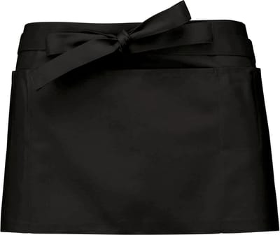 Awesome-Gifts - Professionele Horeca Sloof - K896 Bistro schort - Heupschort - Serveerschort - unisex - kort - 70 x 26 cm - per 10 stuks - onbedrukt - Zwart