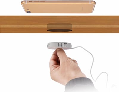 Thijox - Draadloze Qi-lader voor inbouw, Inductielader voor Smartphones en Accessoires, Eenvoudige Installatie, Compact, 70mm Diameter, 15mm Hoogte, K