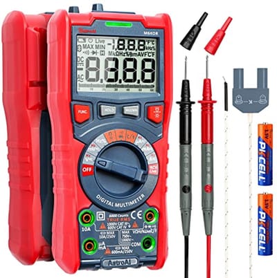 Digitale Multimeter TRMS 6000 Counts - Automatische Voltage Tester voor AC/DC Spanning, Huidige, Capaciteit, Weerstand, Frequentie, Temperatuur, Continuïteit en Diodes