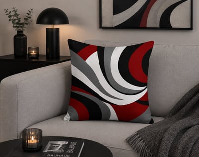 Modern Geometry Collection Kussenhoes – Wine Red Edition - 45x45 cm