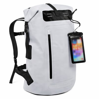 Somstyle Rugzak Waterdicht - 35L - Drybag Met Telefoonhoesje - Reistas - Wandelrugzak - Grijs