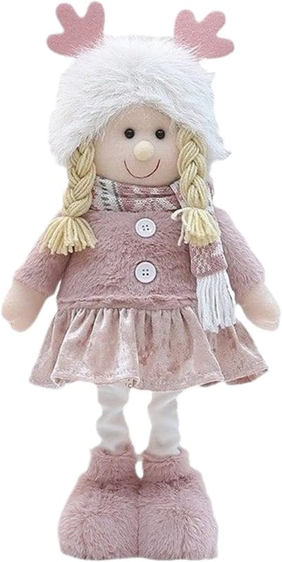 Stoffen pop - Zachte pop - Kinderkamer decoratie - Verstelbare benen - 35-48 cm hoog - Meisje