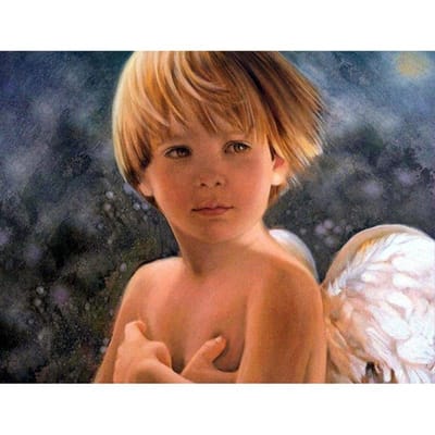5D Diamond Painting Angel Baby volledige ronde diamant borduurwerk mozaïek Diamond Home Decor 20X30CM brown