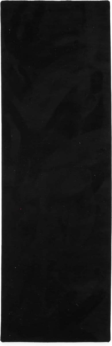 Loper zacht - Plush zwart 80x250