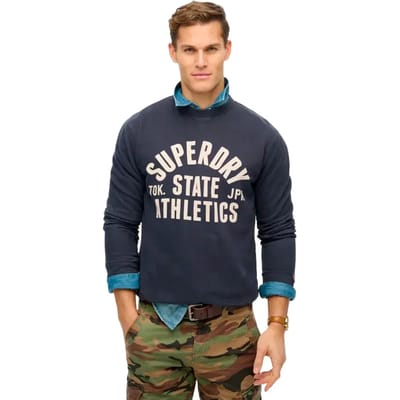 Superdry - Athletic Essentials sweatshirt met ronde hals - Heren - Truien