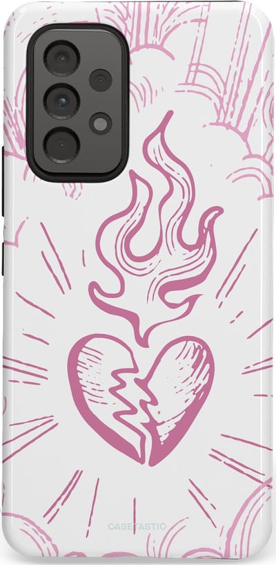 Casetastic Hoesje Geschikt voor Samsung A53 - Stijlvolle Beschermende Duo-layer Case - Roze Liefdesvlam