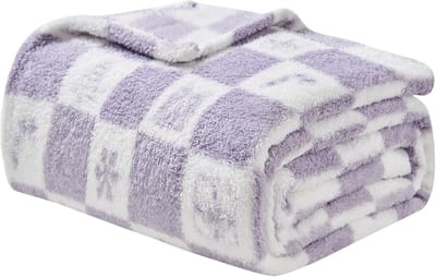 Zachte Sherpa Fleece Deken met Ruitpatroon - Cozy, Warm en Veelzijdig voor Thuis en Buiten - 130 x 150 cm