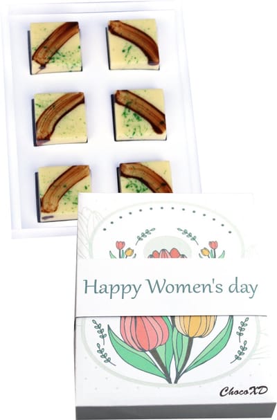 Women's day Chocoladecadeau - Set van 2 chocolade dozen - Vrouwencadeau cadeau - Brievenbuspakket - Fairtrade chocolade - Handgemaakte chocolade - Melk en Wit