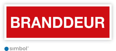 Simbol® - Sticker Branddeur - Formaat 5 x 15 cm.