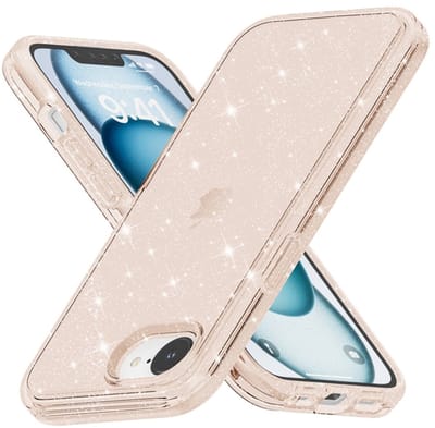 Coverup Hoesje - Geschikt voor iPhone 16e / 17e Hoesje - Coverup Glitter TPU Back Cover - Goud