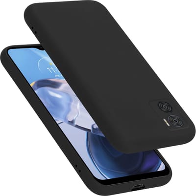 Cadorabo Hoesje geschikt voor Motorola MOTO E22 / E22i in LIQUID ZWART - Beschermhoes gemaakt van flexibel TPU silicone Case Cover