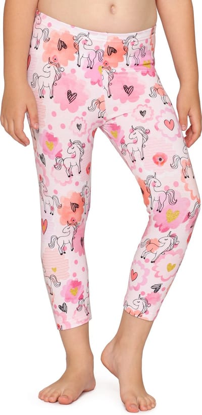 Merry Style Meisjes Leggings - Vrijetijdsbroek - Capri - Katoen - MS-MS10-405-LE - Wit/Einhorn - 146