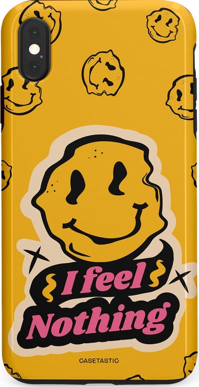 Casetastic hoesje geschikt voor Apple iPhone XS Max - Dubbellaagse bescherming - Alles is niks - Fashion Case - Okergeel Zwart Zand
