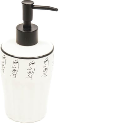 Bestel Zeeppompje-Gezichtjes- Zwart- 8x18cm en allerlei andere leuke woonaccessoires van HouseVitamin bij Dry FLWRS! √Snelle Levering