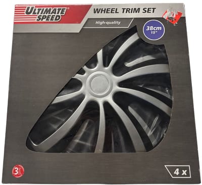 Wieldoppen AB – 15 Inch (38 cm) – Set van 4 – Stijlvolle Velgenkappen – Eenvoudige Montage – Geschikt voor 15 Inch Velgen