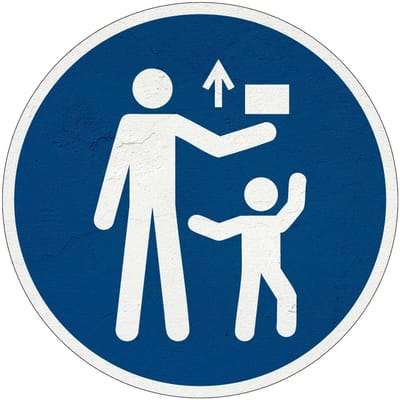 Buiten bereik van kinderen houden gebodsbord - M055 | Sign Again materiaal | 10 cm