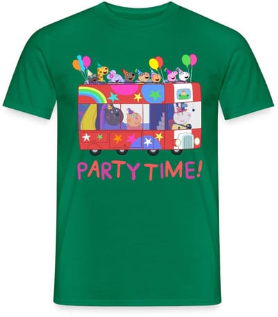 Peppa Pig Design Party Time Met Peppa T-Shirt Heren
