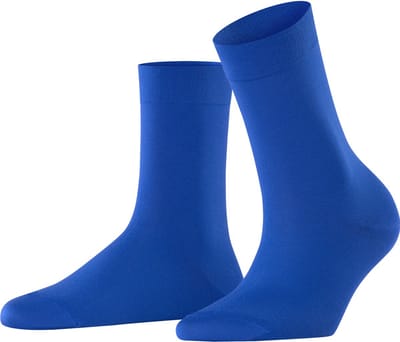 FALKE Cotton Touch eenkleurig katoen sokken dames blauw - maat 39-42