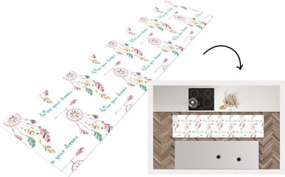 Keukenloper - Loper keuken - Dromen - Dromenvanger - Veren - Patronen - Regenboog - 200x50 cm - Keukenloper vinyl