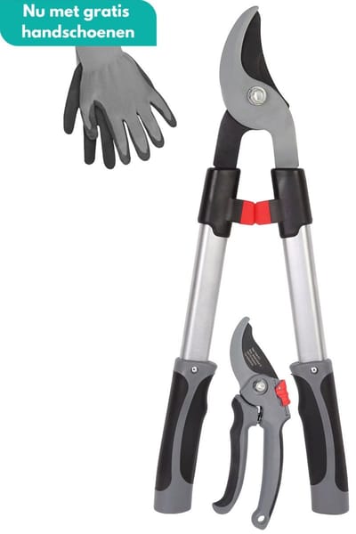 Tuilana ® - Snoeiset 2-delig - Takkenschaar en snoeischaar - Koolstofstaal - Hoogwaardige kwaliteit - Met GRATIS handschoenen