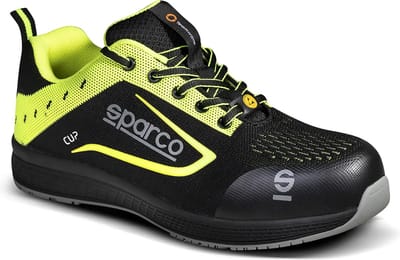 Sparco CUP NURBURG – Lichtgewicht S1P veiligheidsschoen met ademend jacquard en sportieve stijl - Zwart / 39