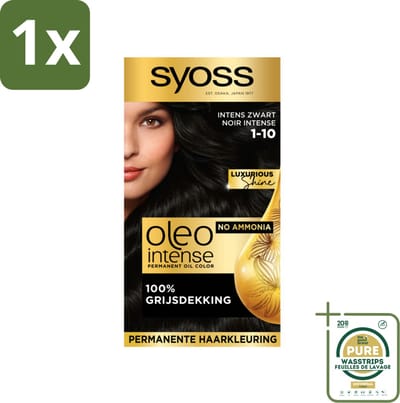 Syoss Oleo Intense - Haarverf - 1-10 - Intens Zwart - 115ml