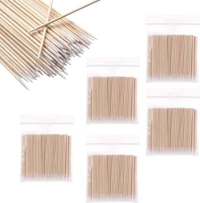 Wattenstaafjes - Reinigingsstaafjes - Schoonheidsverzorging - Houten handvat - 500 stuks - Wit