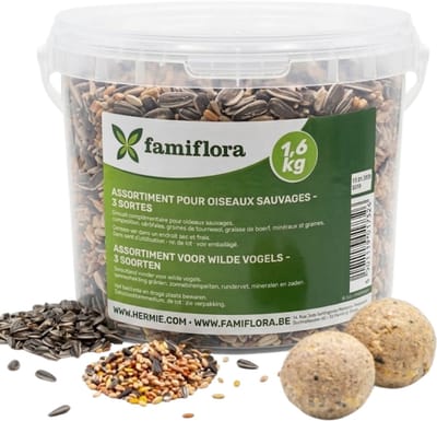 Famiflora Assortiment Buitenvogels Mixbox - 3 Soorten Vogelvoer - 1,6 KG - 3 soorten voer - 1,6 kg voordeelverpakking - Trekt diverse vogelsoorten aan