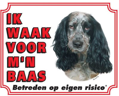Engelse Cocker Spaniel Waakbord - Ik waak voor mijn