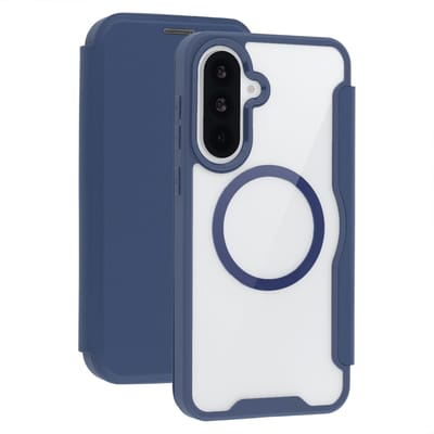 imoshion Hoesje - Geschikt voor Samsung Galaxy A37 (5G) - Transparante Bookcase met Magnetische Ring - Blauw